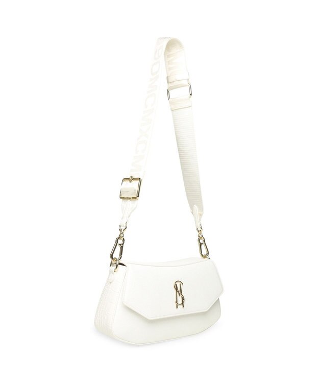 STEVE MADDEN BLYON-C ロゴフラップショルダーバッグ ホワイト