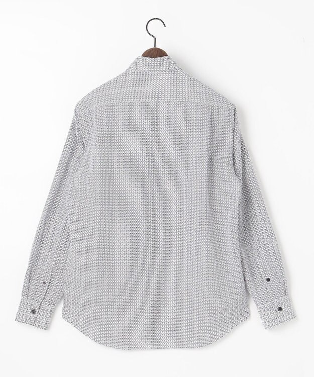 JOSEPH ABBOUD 【オーガニックコットン】リヨセルリネンプリント シャツ ホワイト系4