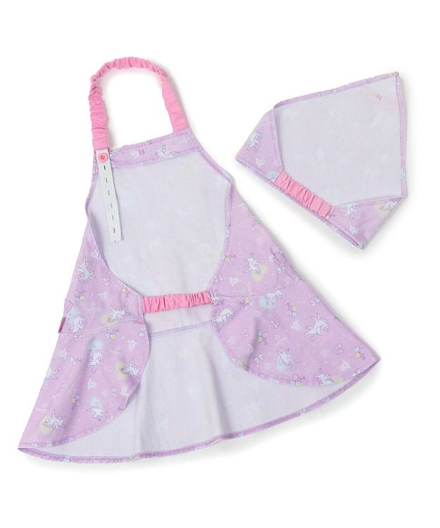 Mother garden マザーガーデン キッズエプロン & 三角巾 セット 100cm 《ユニコーン/野いちご》 ユニコーン