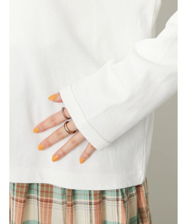 CRAFT STANDARD BOUTIQUE ウ゛ィンテージ風天竺　パール釦クルーカーデＬ／Ｓ Off White