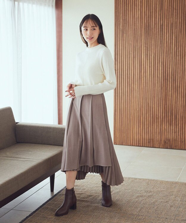 earth music&ecology ミックスプリーツスカート Mocha