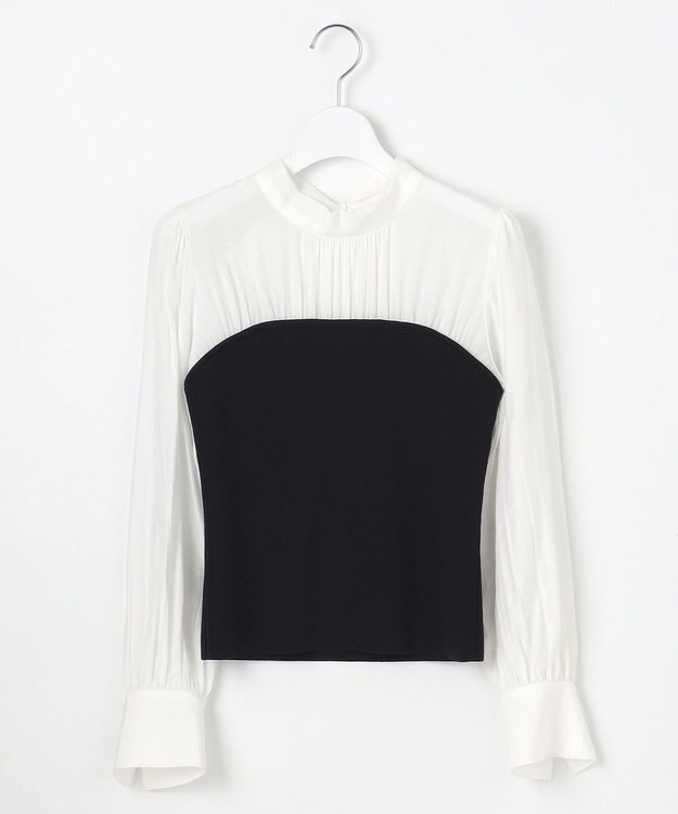 Feroux 【洗える】ビスチェドッキングニット プルオーバー ブラック系