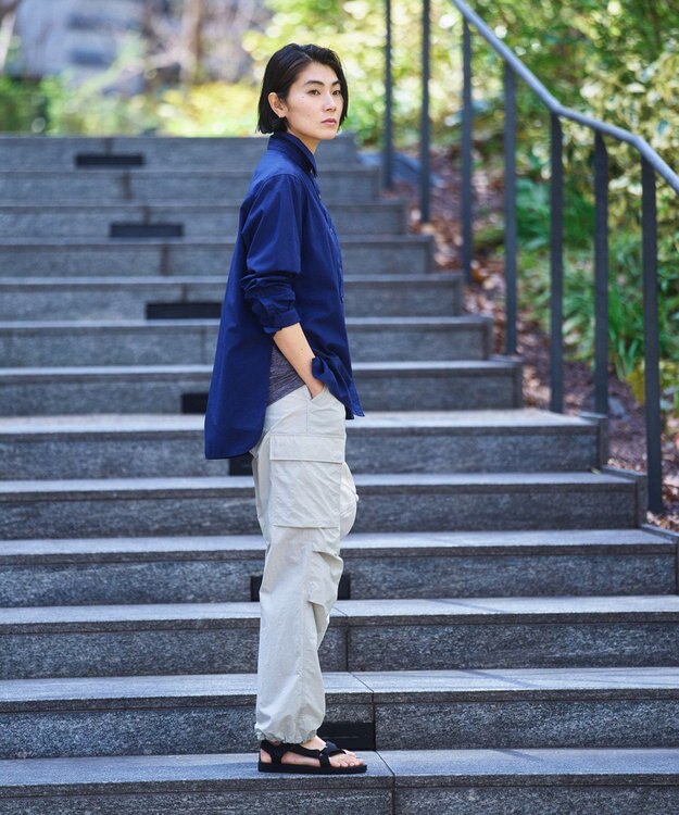 JOSEPH ABBOUD MOUNTAIN 【CREA掲載・レディースシルエット・ECO撥水/抗菌性/軽量】タスランワッシャー クライミングカーゴ パンツ ライトグレー系