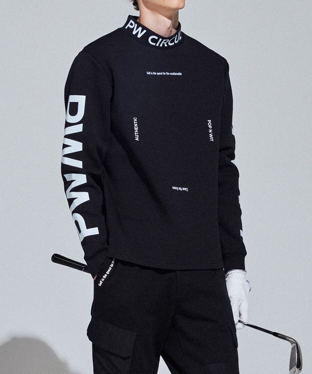 PW CIRCULUS 【イージーケア / 軽量 / 一枚でサマになる】【MEN】 ロングスリーブ モックネック ブラック系