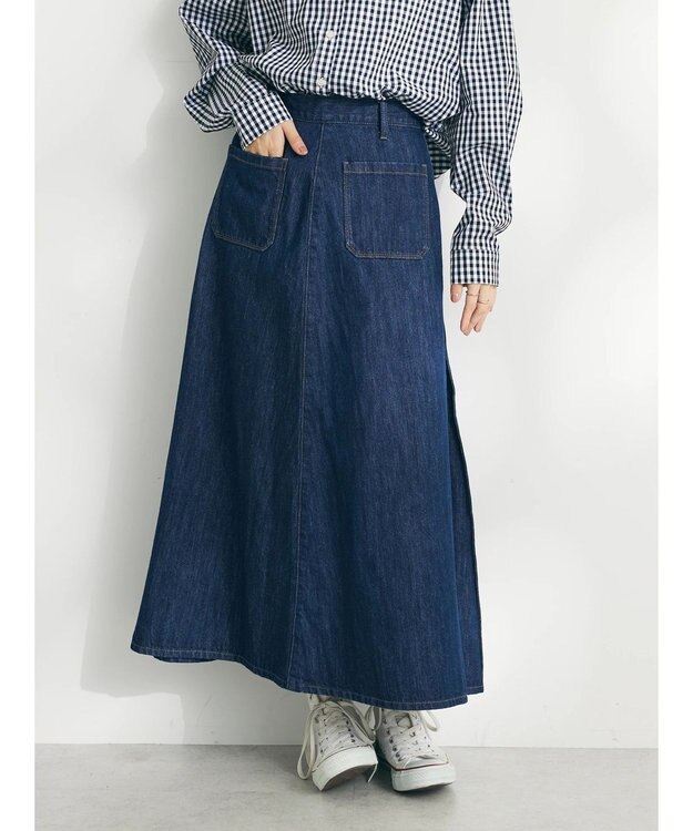 CRAFT STANDARD BOUTIQUE Ａライン４ＷＡＹデニムスカート Dark Indigo