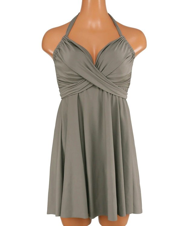 San-ai Resort（三愛水着楽園） ワコール定番商品カップ使用、GHIカップの大きなお胸に対応【グラマラスフィット】クロスワイヤーAライン水着　11EF-ML・13GHI-L LL ブラウン