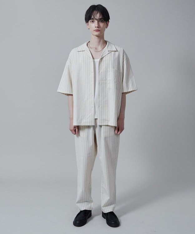 WEGO 【ユニセックス着用アイテム/手洗い可/SETUP可】リネンレーヨンオープンカラーシャツ（S） オフホワイト