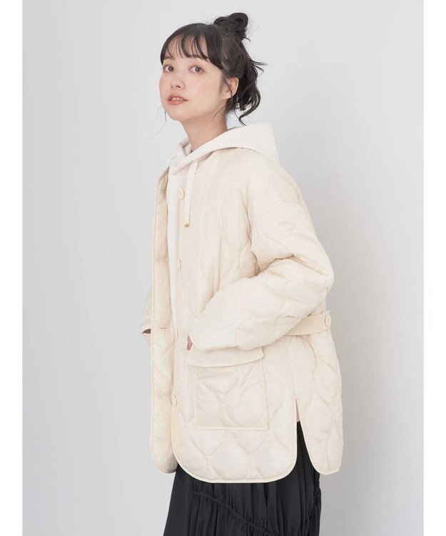 earth music&ecology キルティングハーフブルゾン Ivory