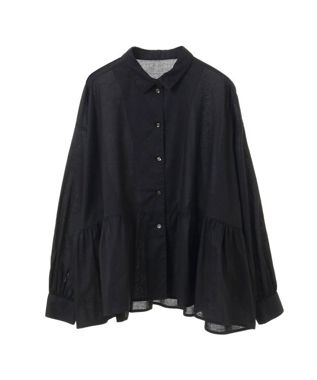 CRAFT STANDARD BOUTIQUE ペプラムブラウス（長袖） Black