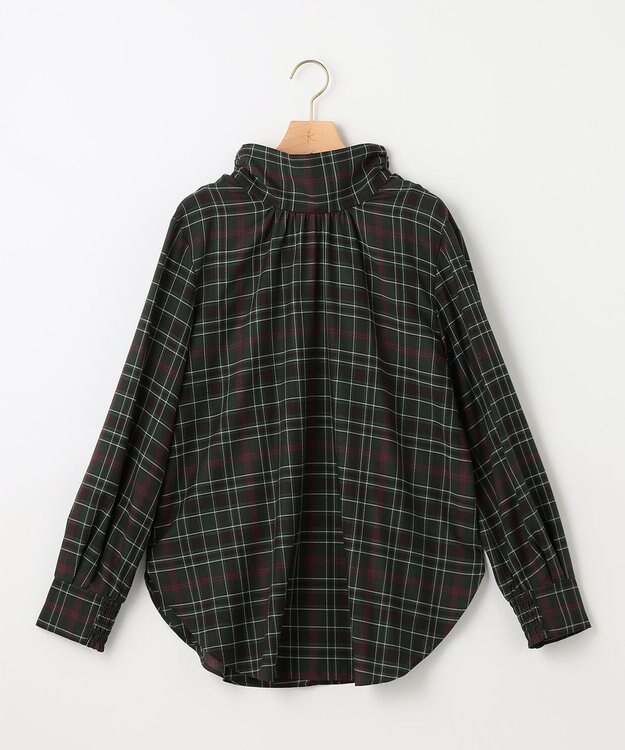 組曲 シアーツイルチェック ハイネックブラウス グリーン系9