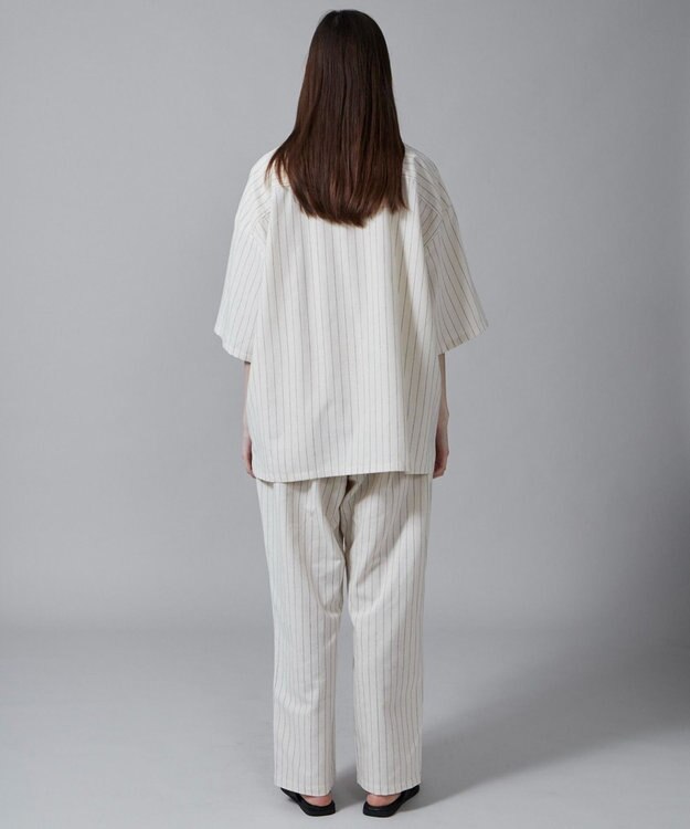 WEGO 【ユニセックス着用アイテム/手洗い可/SETUP可】リネンレーヨンオープンカラーシャツ（S） オフホワイト