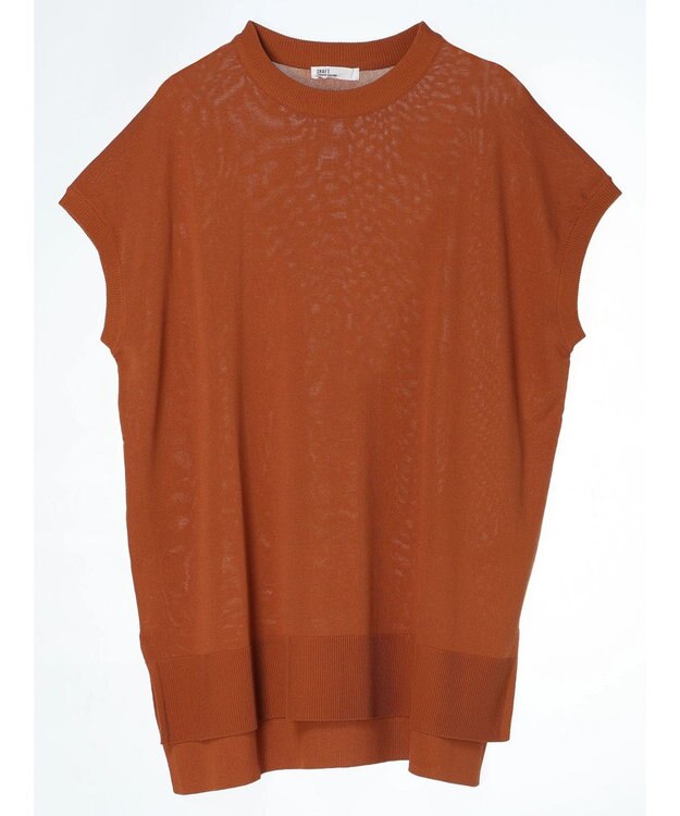 CRAFT STANDARD BOUTIQUE ＵＶカット接触冷感半袖ニットチュニック Caramel