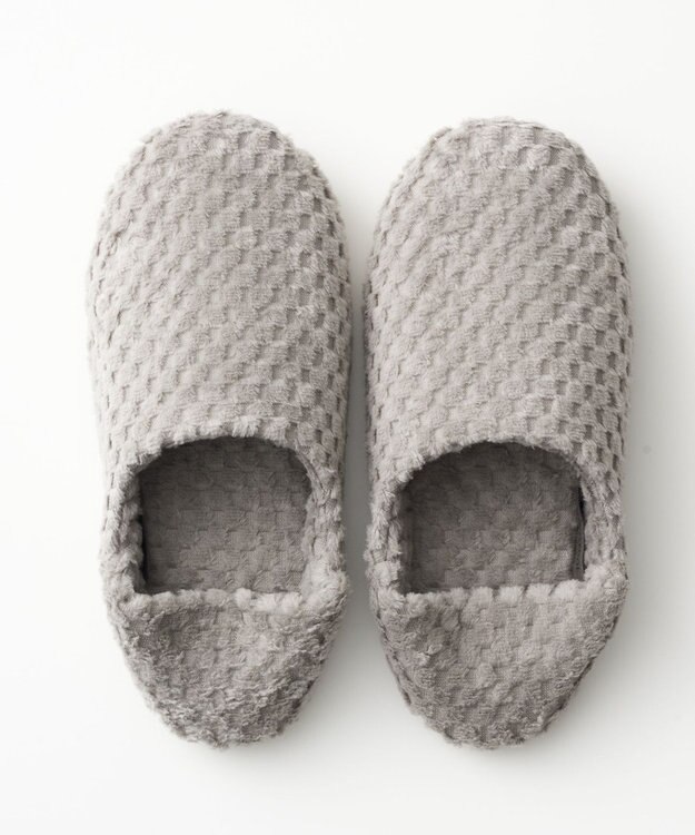 LOOM&SPOOL GRS綿毛布ルームシューズ ライトグレー