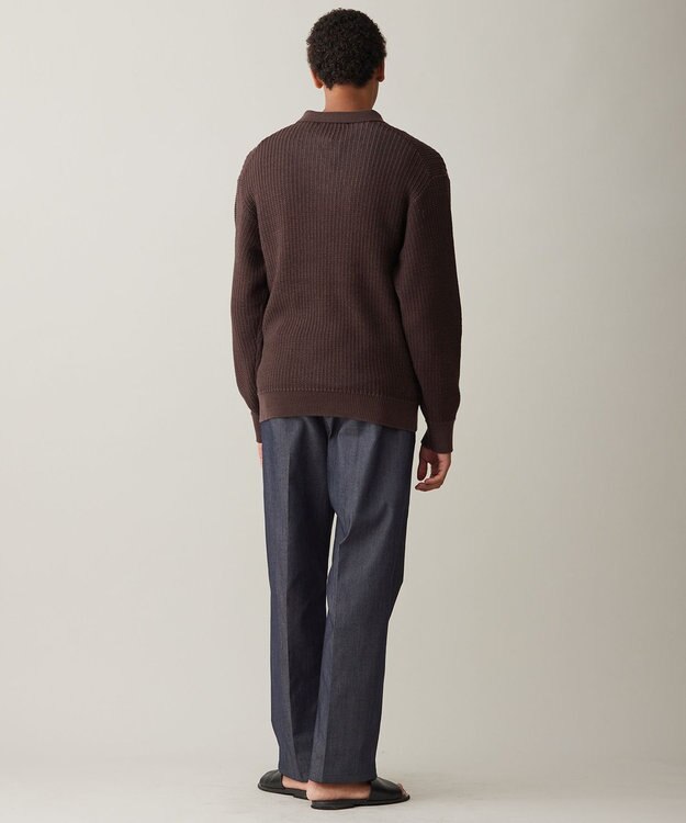 UNFILO MENS メッシュ ニットポロ [24年春夏商品] ブラウン