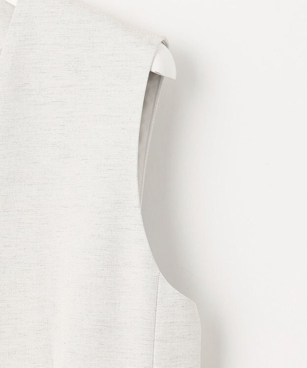 23区 S 【セットアップ対応/洗える】コットンリネン オックスストレッチ ジレ アイボリー系