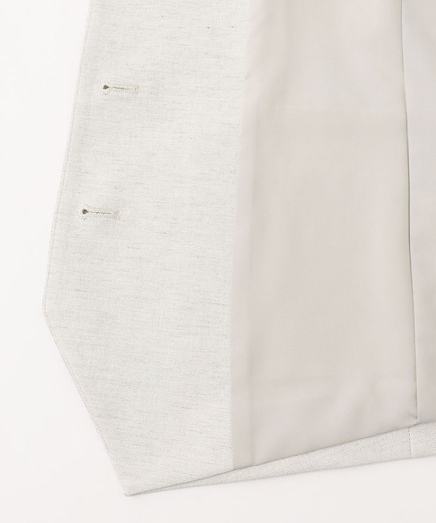 23区 S 【セットアップ対応/洗える】コットンリネン オックスストレッチ ジレ アイボリー系