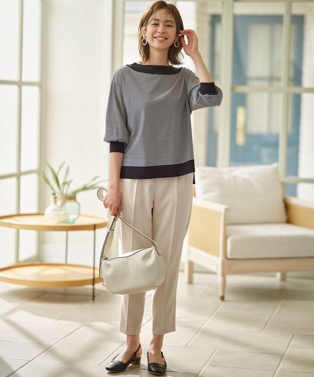 組曲 S 【WEB限定】セーターマシーン リラクシーニットTシャツ ネイビー系1