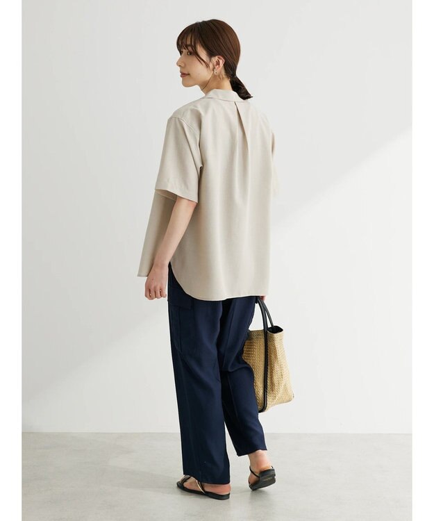 Green Parks 速乾開襟シャツ Gray Beige