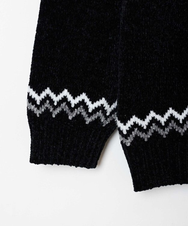 WEGO ベロアモール総柄ラグランプルオーバー 柄1