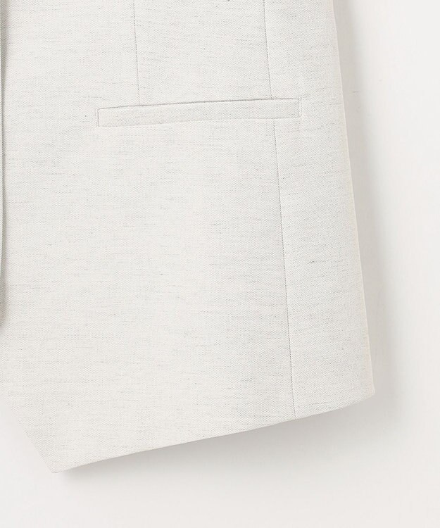 23区 S 【セットアップ対応/洗える】コットンリネン オックスストレッチ ジレ アイボリー系