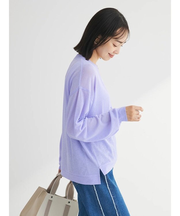 Green Parks Ｖネックシアーカットカーディガン Purple