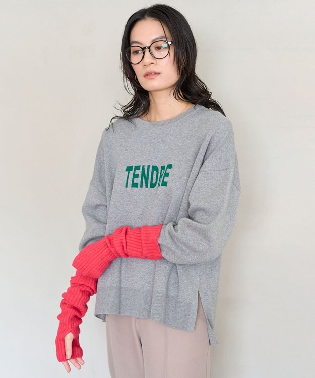 UNFILO 【洗える】ふわふわニット アームウォーマー マゼンタ