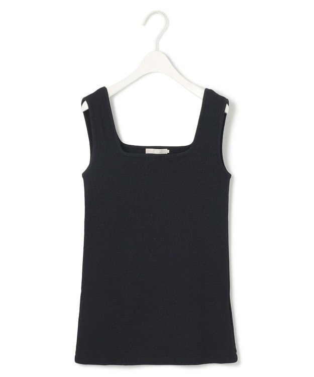 ICB 【WEB限定カラーあり・洗える】 ブロードステッチリブ タンクトップ ブラックラメ系