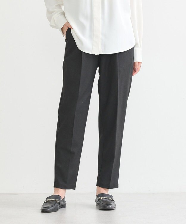 earth music&ecology 裏起毛テーパードパンツ Black