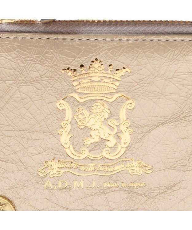 A.D.M.J. 【牛革】クラックメタル/イタリアンレザースモールウォレット オロ　マット