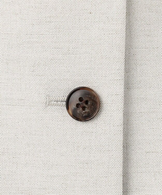 23区 L 【セットアップ対応/洗える】コットンリネン オックスストレッチ ジレ アイボリー系