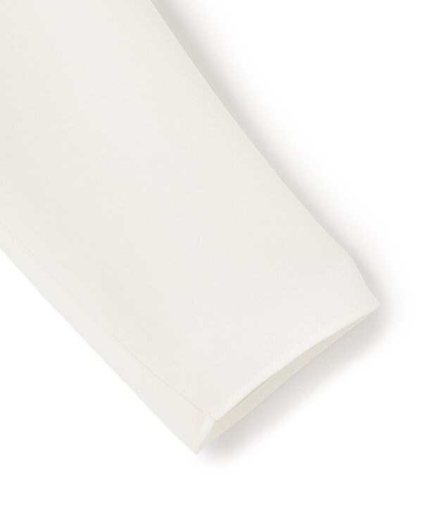 ICB 【WEB限定カラーあり・洗える】エステルダブルクロス 長袖ラッフルブラウス オフホワイト系