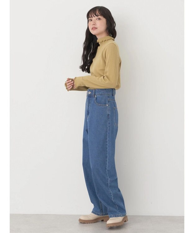 earth music&ecology コットンシアータートルネックプルオーバー Yellow