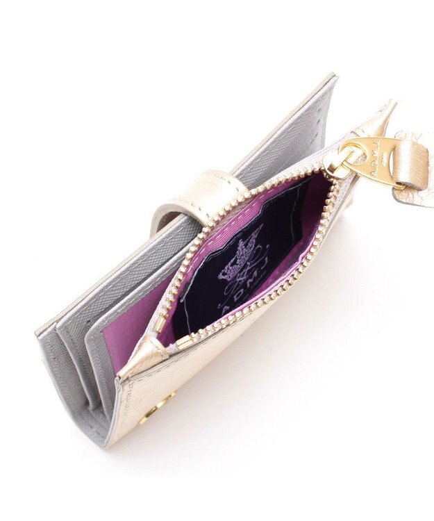 A.D.M.J. 【牛革】クラックメタル/イタリアンレザースモールウォレット オロ　マット