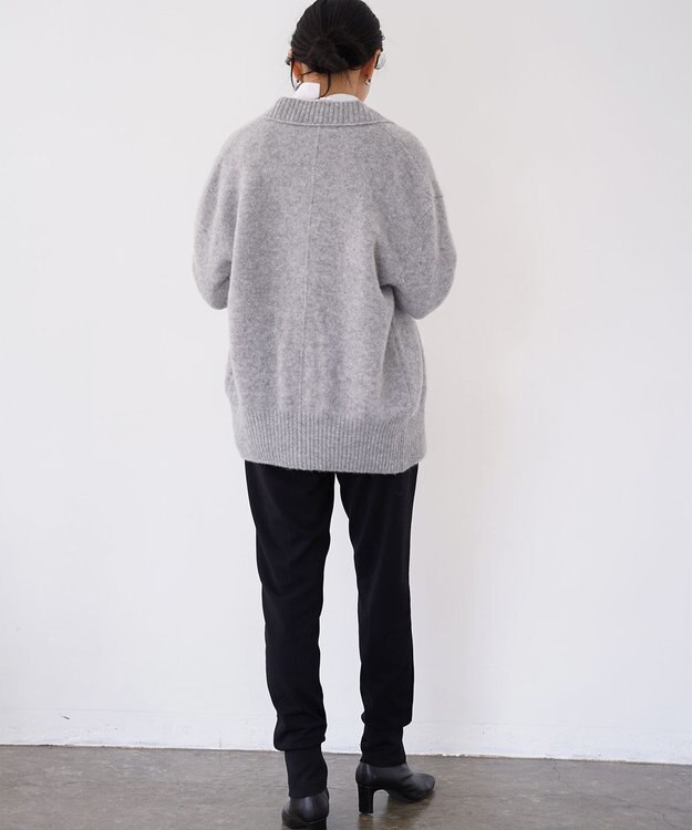 TOQUE 〈大草直子さんアドバイザー〉ベビーアルパカ×ウール縮絨ニットカーディガン グレー