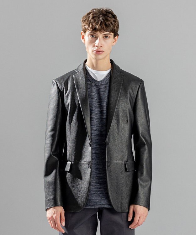 JOSEPH HOMME 【LEON 掲載】<WEB限定>ライトゴートシュリンクレザー　ジャケット ブラック系