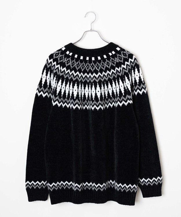 WEGO ベロアモール総柄ラグランプルオーバー 柄1