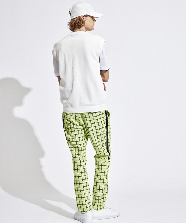 PW CIRCULUS 【MEN】バッグメッシュ ニットベスト ホワイト系