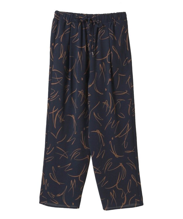 Green Parks 柄イージーパンツⅡ（テーパード） Navy