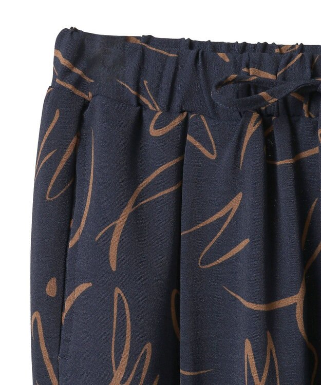 Green Parks 柄イージーパンツⅡ（テーパード） Navy