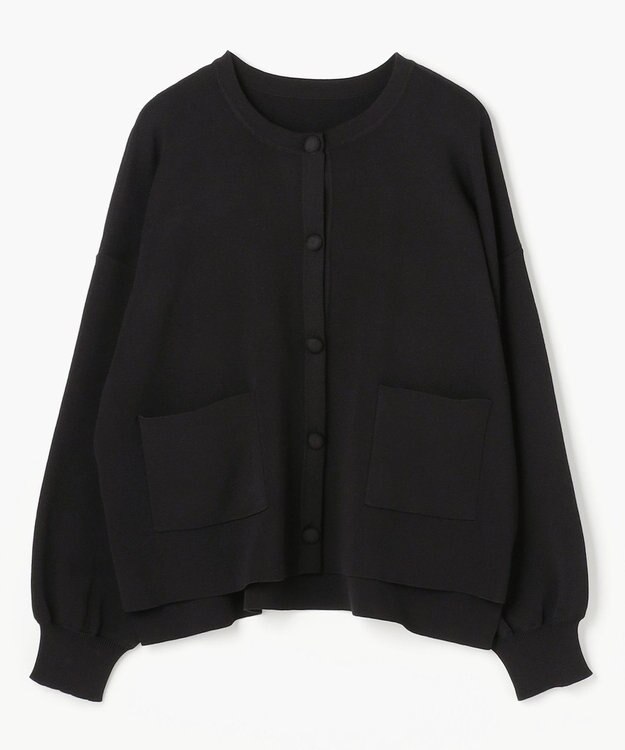 ANY スウェットライクニットカーディガン ブラック