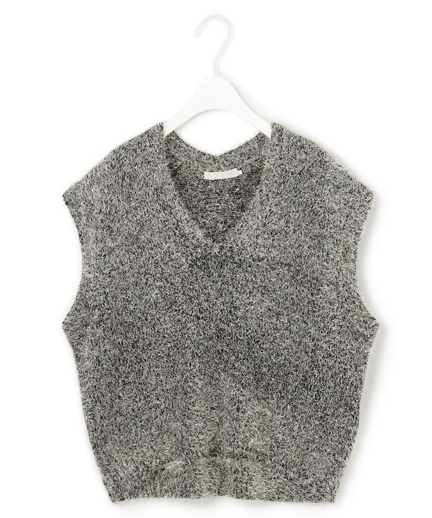 ICB 【洗える】 ルレックスファー ベスト ブラック系