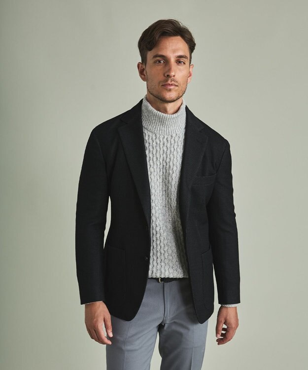 GOTAIRIKU 【カーディガンジャケット】ブリスターバーズアイ ニットジャケット グレー系8