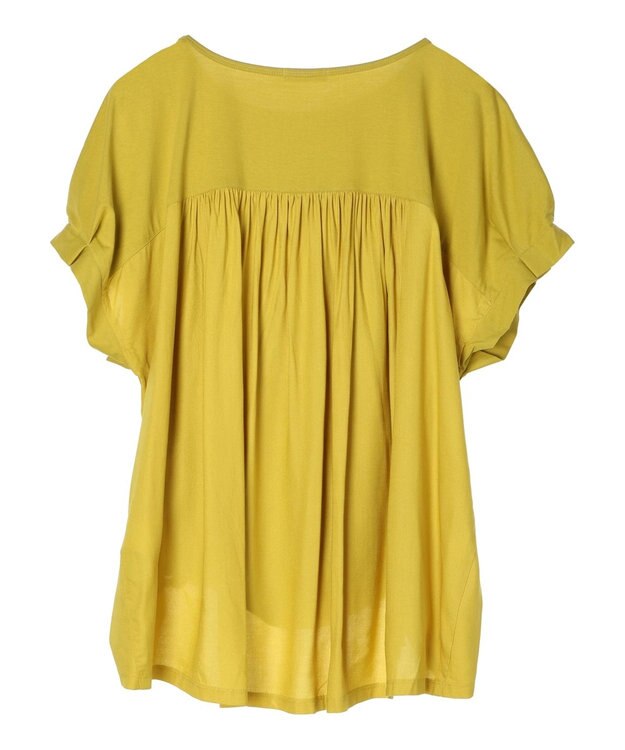 earth music&ecology ドロストギャザードッキングＴシャツ Yellow