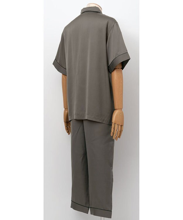 ワコール／睡眠科学 【メンズパジャマ】　5分袖　9分丈　キュプラ100％　シルクのような肌ざわり　睡眠科学／ワコール　YGT135 ブラウン