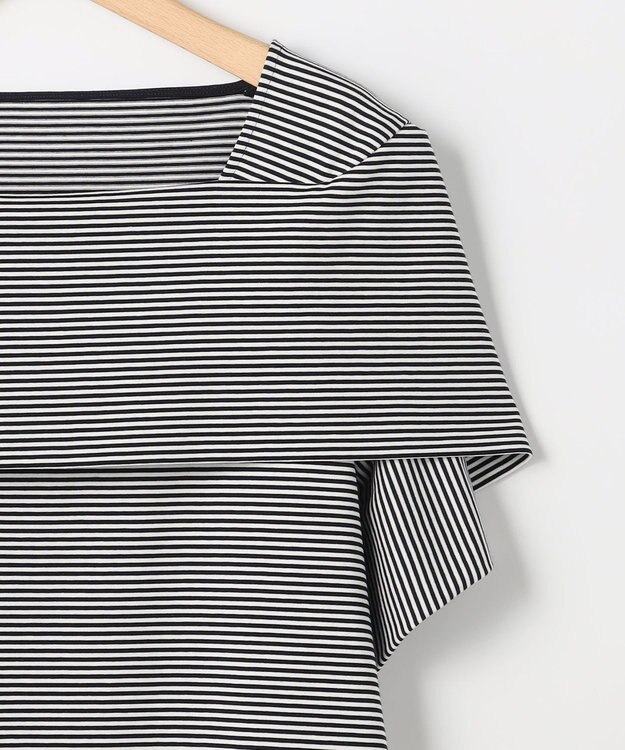 組曲 L 【先行予約】GIZAコットンオフショルダー カットソー ネイビー×オフ系2