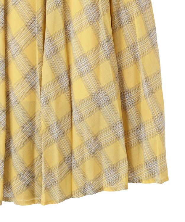 AMERICAN HOLIC 【選べる丈】チェックシアープリーツスカート Yellow