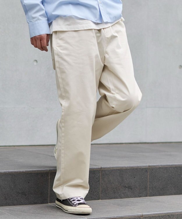 WEGO 【ユニセックス着用ITEM/XSSMLサイズ展開/ウエストゴム】ユルフィットコットンイージーパンツ キナリ