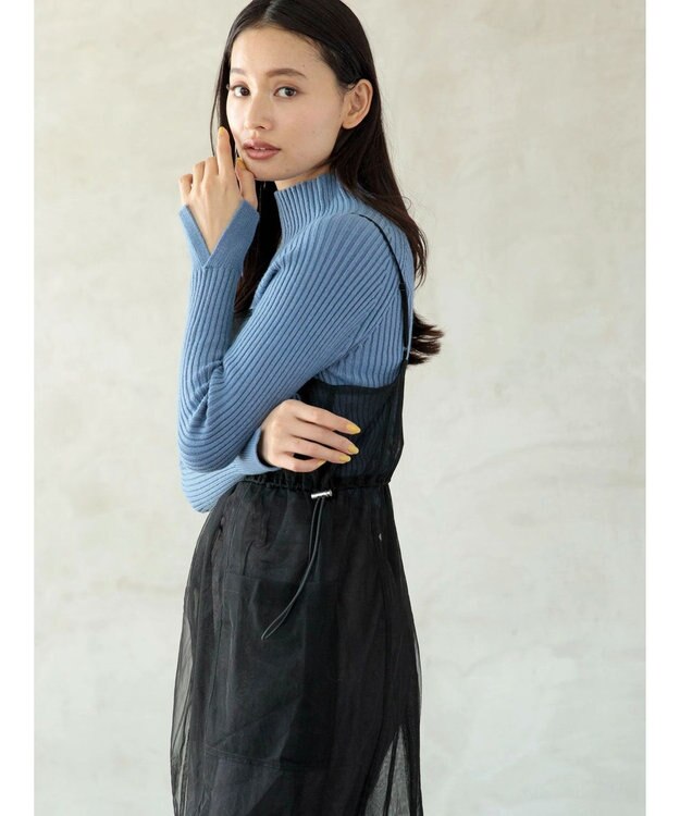 Green Parks ・Ｐｅｔｉｔ　Ｆｌｅｕｒ　ボトルネックリブニット Blue