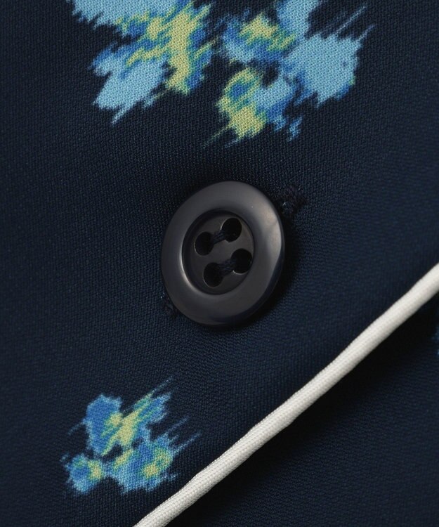 CRAFT STANDARD BOUTIQUE ボタニカルプリントオープンカラーシャツ Navy
