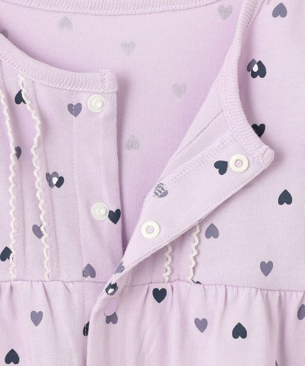 組曲 KIDS 【70㎝】LOVE Parent ロンパース ラベンダー系